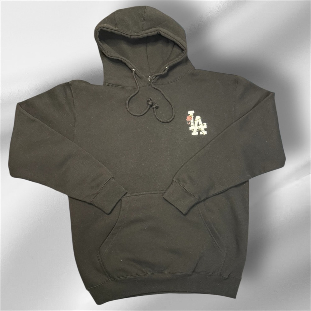 Classic Black Hoodie with LA Emblem